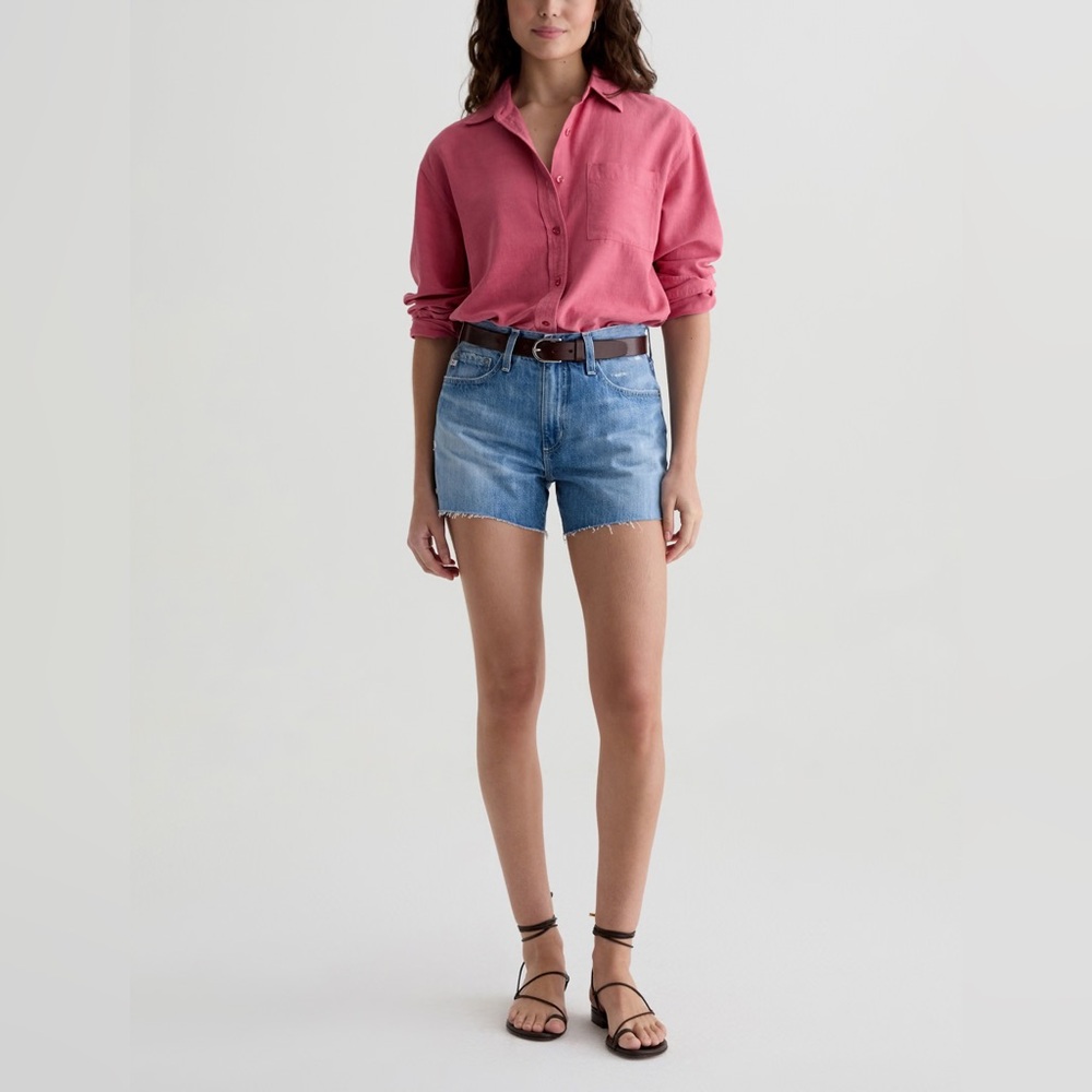 AG Adriano Goldschmied Halle High-Rise Relaxed Denim Shorts size 29